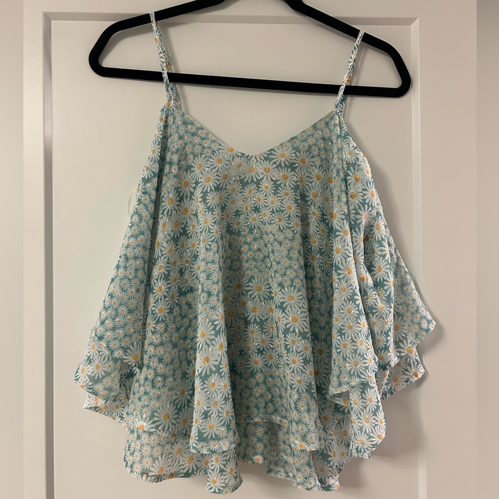 Fab’rik Women’s Daisy Print Tank Top Blouse